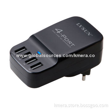 Portable Mobile Phone Charger with 4 Independent USB Ports/Can Charge 2 iPhone/2 iPad Simultaneously